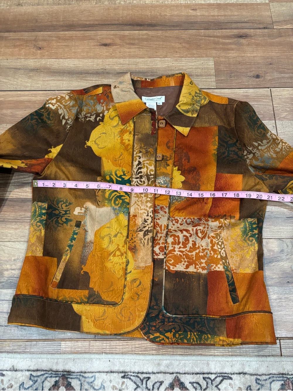 Coldwater Creek Painted Patchwork Jacket in Autumn Hues - Picture 4 of 7